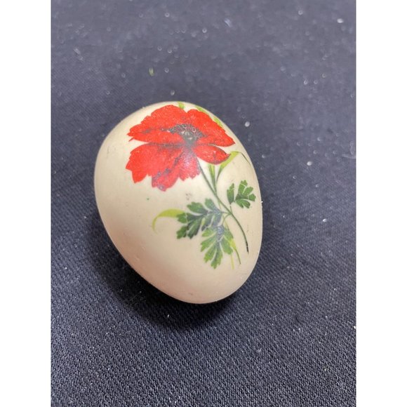 Vintage Ceramic Painted Egg Floral Decorative Collector Egg Paper Weight - Picture 3 of 6